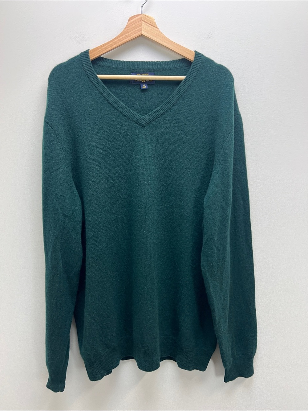 Club Room Cashmere Sweater V Neck Mens XL Old Money Retro Prep Heritage Classic